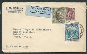 JAMAICA 1936 1/3½d airmail cover to USA....................................42840