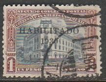 MEXICO 674, $1P HABILITADO 1930, USED. VF. (631)