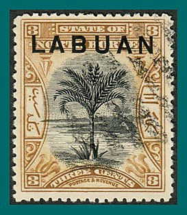 Labuan 1897 Palm Tree, p 14, cancelled  #75,SG91