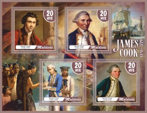 Stamps. Ships,  James Cook 2019 year 1+1 sheets perforated