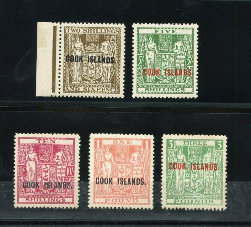 COOK ISLANDS 1943/53 COAT OF ARMS  SCOTT#124A/28B SG#31w/135w MINT LIGHT HINGED