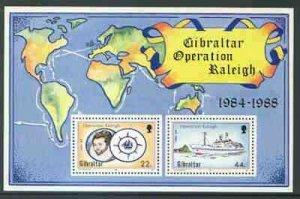 GIBRALTAR - 1988 - Operation Raleigh - Perf Min Sheet - Mint Never Hinged