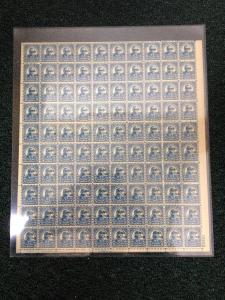 648 5Cent Hawaian Overprint Sheet Of 100 Mint Never Hinged