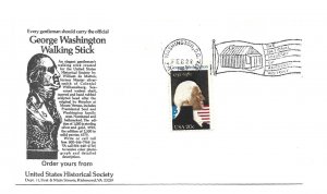 1952 George Washington LGS US Historical Society unofficial FDC Washington, DC.