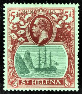 [sto360] SAINT HELENA 1922 SG#107a mlh VARIETY Broken mainmast cv:£275