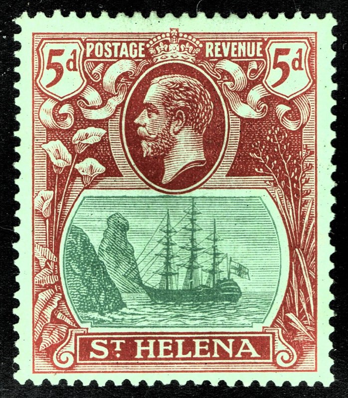 [sto360] SAINT HELENA 1922 SG#107a mlh VARIETY Broken mainmast cv:£275