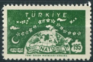 Turkey Sc#1437 MNH, 195k grn, NATO, 10th Anniversary (1959)