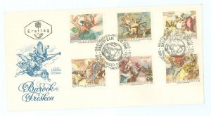 Austria 824-829 1968 Baroque Frescoes/art-angels by Paul Troger (set of six) on a cachet unaddressed first day cover.