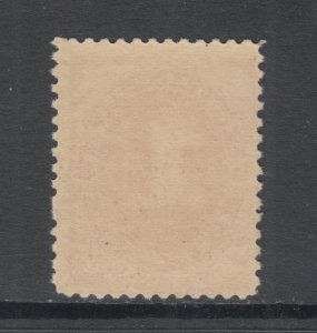 US Sc J22 MNH. 1891 1c claret Postage Due, unwatermarked, lt gum bend