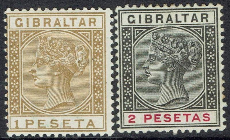 GIBRALTAR 1889 QV 1P AND 2P