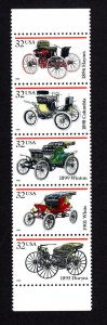 3019-23 Antique Automobiles VERTICAL STRIP (5) MNH FACE $1.65