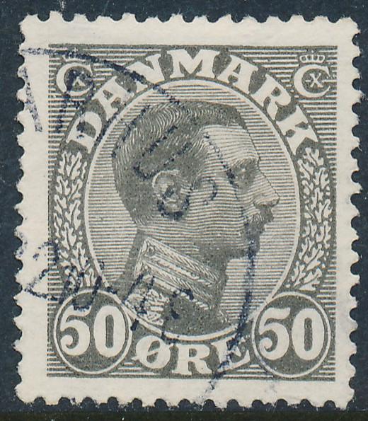 Denmark Scott 122 (AFA 129a), 50ø Christian X , F-VF used