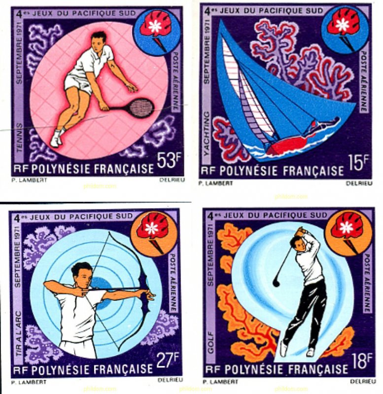 19801 MNH POLINESIA FRANCESA 1971 4 JUEGOS DEL PACIFICO SUR
