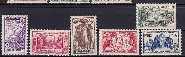 1937 Guadeloupe Scott # 148-153 Paris Expo MVLH