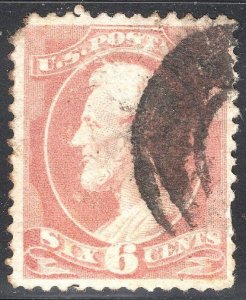 Scott # 208  Lot E970  6c Lincoln  rose   Used
