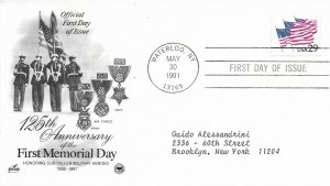 1991 FDC, #2531, 29c Flag, Art Craft/PCS & Fleetwood