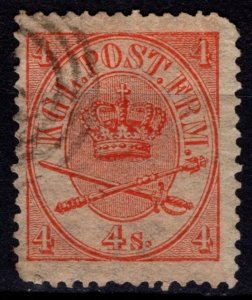 Denmark 1864-70 Christian IX Definitive, 4sk vermillion [Used]