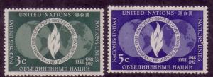 UN Sc# 13 / 14 Human Rights MNH set B