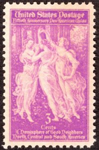 1940, US 3c, The Three Graces, MNH, XF-92, Sc 895