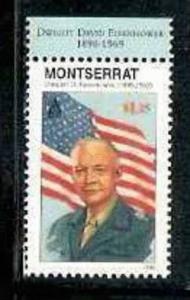 Montserrat 1998 34th US Pres. D.D. Eisenhower, Soldier, Militery, Flag, Famou...