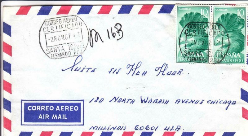 1967, Santa Isabel, Fernando Poo to Chicago, IL, See Remark (33365)