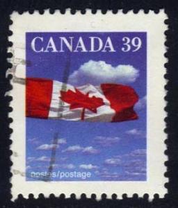 Canada #1166 Flag and Clouds, used (0.25)