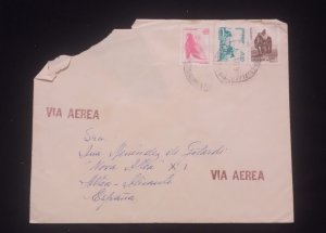 C) 1978, URUGUAY AIR MAIL, SENT TO SPAIN, MULTIPLE STAMPS.