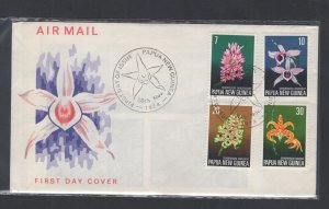 Papua New Guinea #402-05 (1974 Orchids set) unaddressed cachet FDC