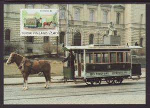 Finland 772 Horse Tram,Europa Maxi Card U/A FDC