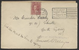 1929 Newfoundland July 27 Bluenose Flight Cover Signed North Sydney NS Mayor