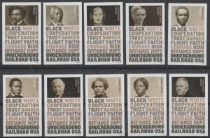 USA 5834-43k (68c) Underground Railroad 2024 10 singles NO DIE CUTS