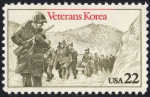 SC#2152 22¢ Korea War Veterans Single (1985) MNH