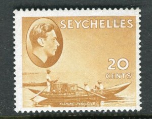 SEYCHELLES; 1938 early GVI pictorial issue Mint hinged 20c. value