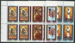 SAMOA 1975 Christmas imprint blocks of 4 MNH...............................51978