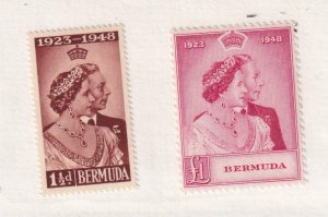 BERMUDA # 133-134 VF-MNH/MLH KGV1 1948 SILVER WEDDING