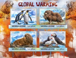 SIERRA LEONE - 2017 - Global Warming - Perf 4v Sheet - Mint Never Hinged