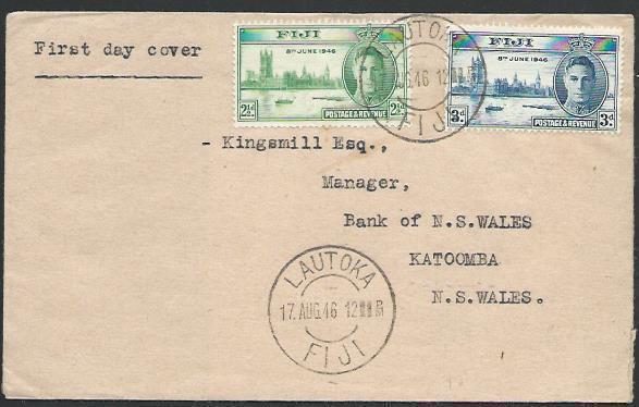 FIJI 1946 Victory FDC, Lautoka cds.........................................25761