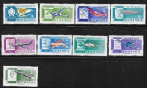 Hungary 1962 Airplanes Aviation Sc C210-C218 MNH A3078