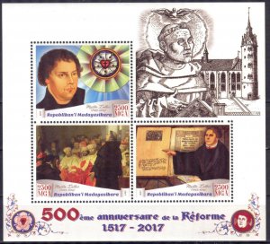 Madagascar 2017 Religion Reformation Martin Luther Sheet MNH