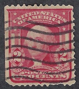 United States #319 2¢ George Washington (1903). Carmine. Used. Short perfs..