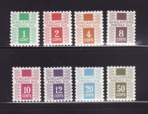 Singapore J1-J8 Set MNH Postage Due Stamps