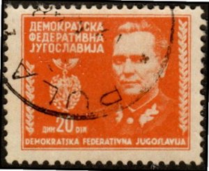 Yugoslavia 169 - Used - 20d Tito (Josip Broz) (1945) (cv $1.55)