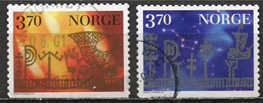 Norway; 1997: Sc. # 1178-1179: Used Cpl. Set