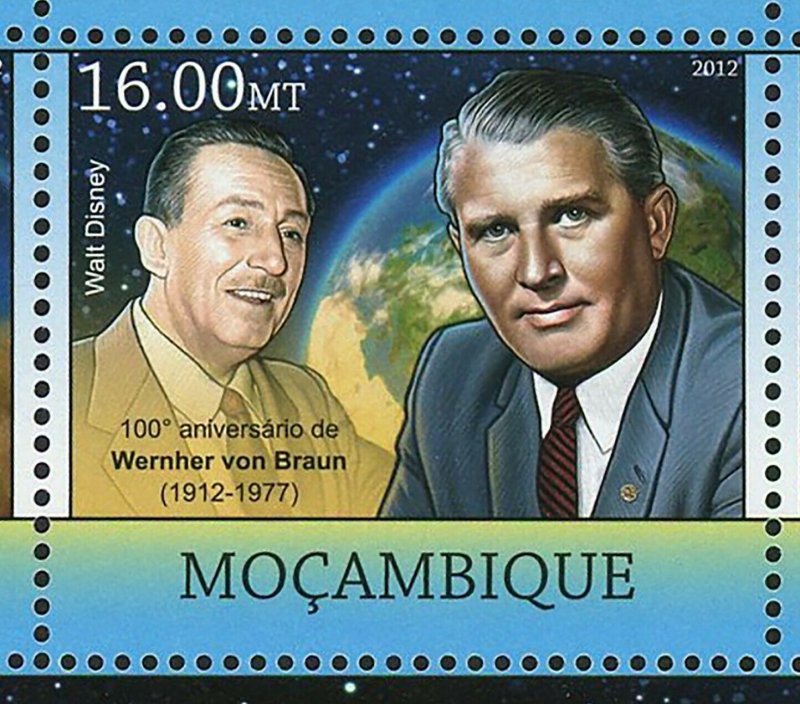 Wernher von Braun Stamp John F. Kennedy Walt Disney S/S MNH #5937-5942