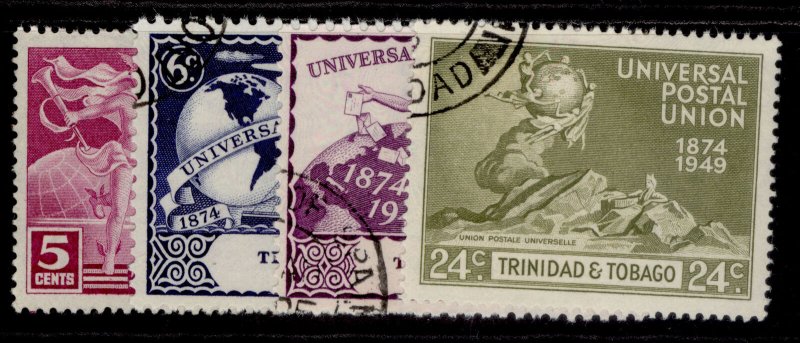 TRINIDAD & TOBAGO GVI SG261-264, anniversary of UPU set, FINE USED.