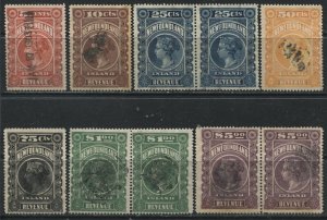 Newfoundland QV 1898 Inland Revenues various values used incl. 3 pairs