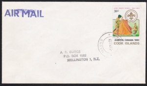 COOK IS 1983 cover to New Zealand ex MAUKE - 36c Boy Scouts................A8445