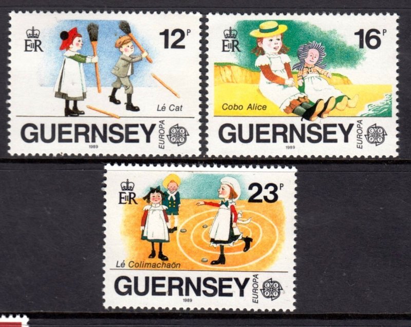 Guernsey 1989 Children's Toys - EUROPA Complete Mint MNH Set SC 401-403