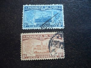 Stamps - Cuba - Scott# 284-289,291-293 - Used Partial Set of 9 Stamps