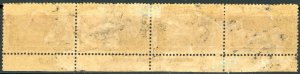 USAstamps Unused US 1893 Columbian Expo Plate Strip Scott 234 OG MHR SCV $400